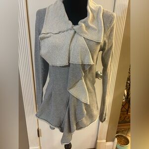 We The Free women's grey long sleeve 1/2 zip sweater sweatshirt /Med/Retail $128